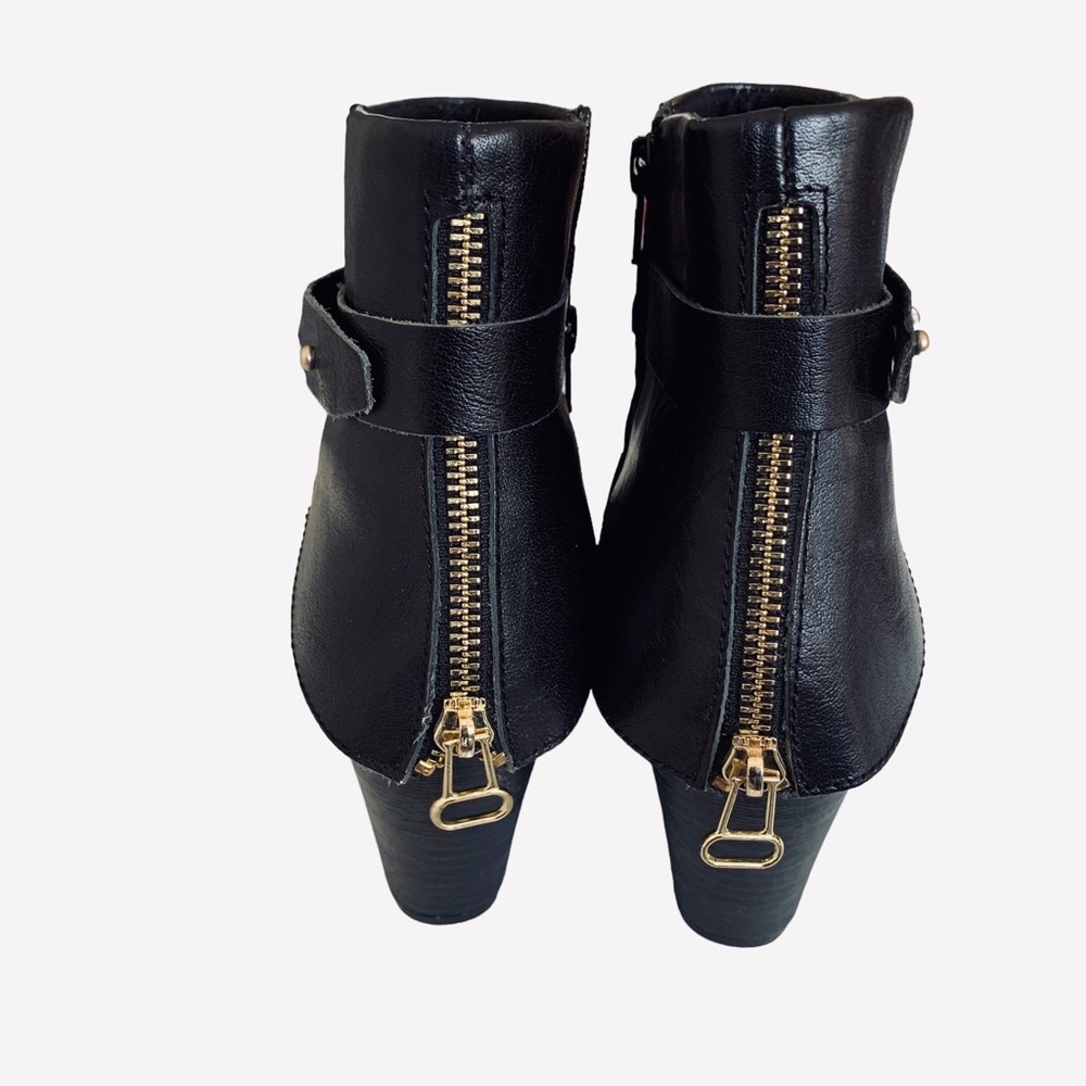 B.O.C BLACK LEATHER ANKLE BOOTS - Picture 13 of 15